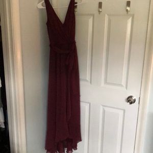 David’s Bridal burgundy formal